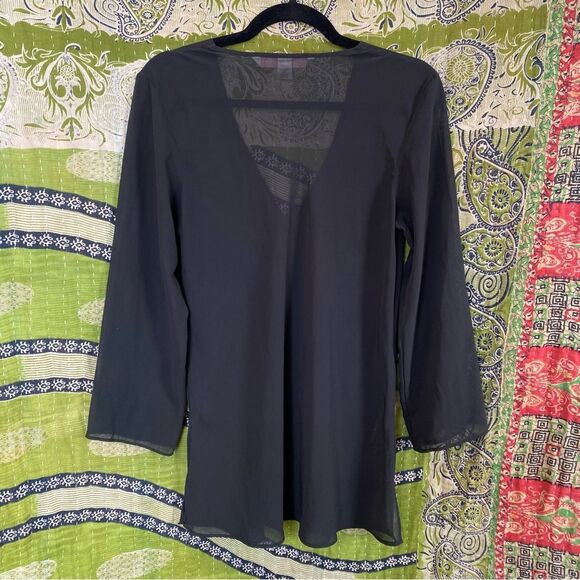 Vintage 90's Victoria's Secret Black Sheer Tunic Top Size Small - Picture 8 of 14